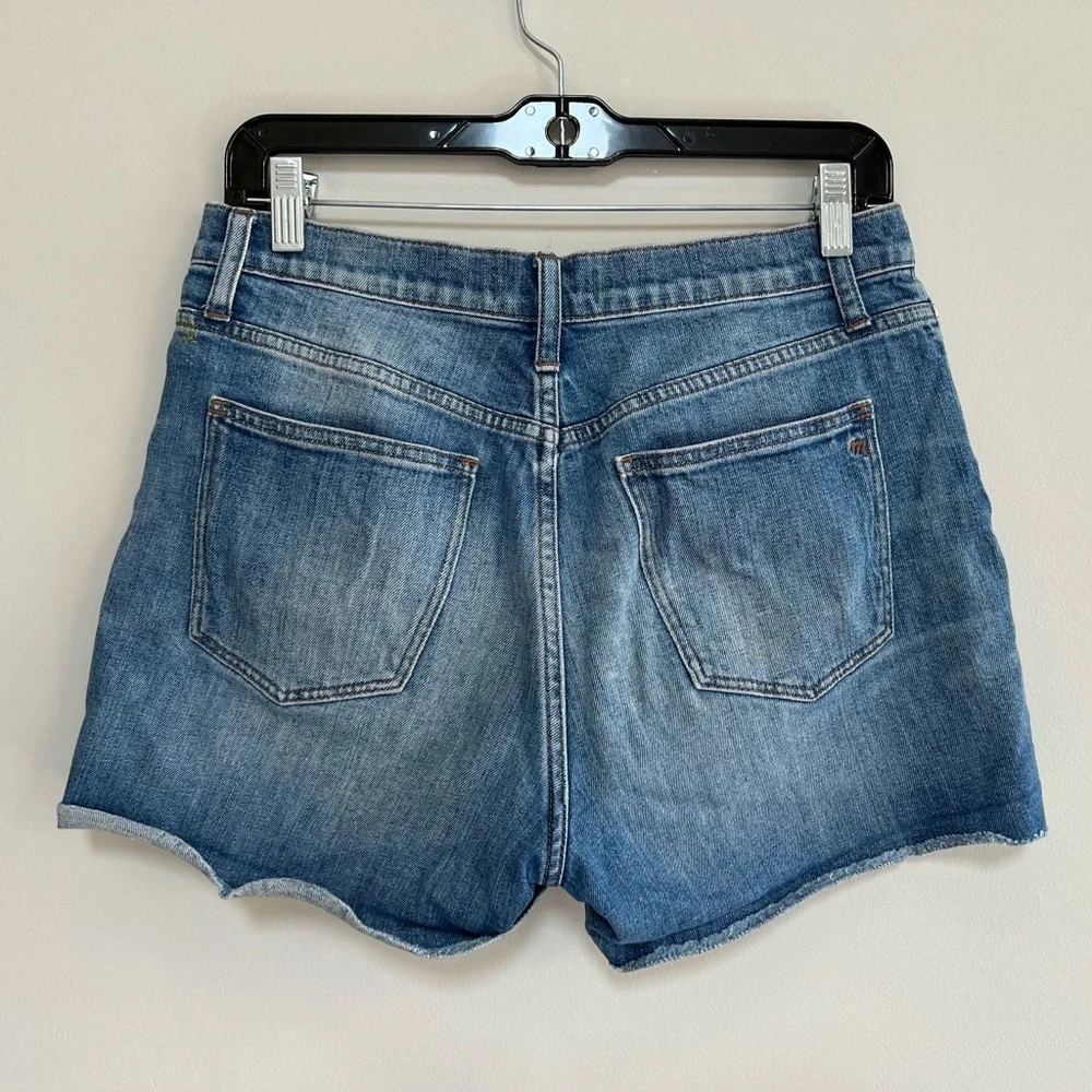 Madewell High Rise Zip Fly Denim Jean Shorts in Lavista Medium Blue Wash size 28